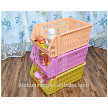 Multipurpose stackable storage rack plastic drawer basket for wholesale